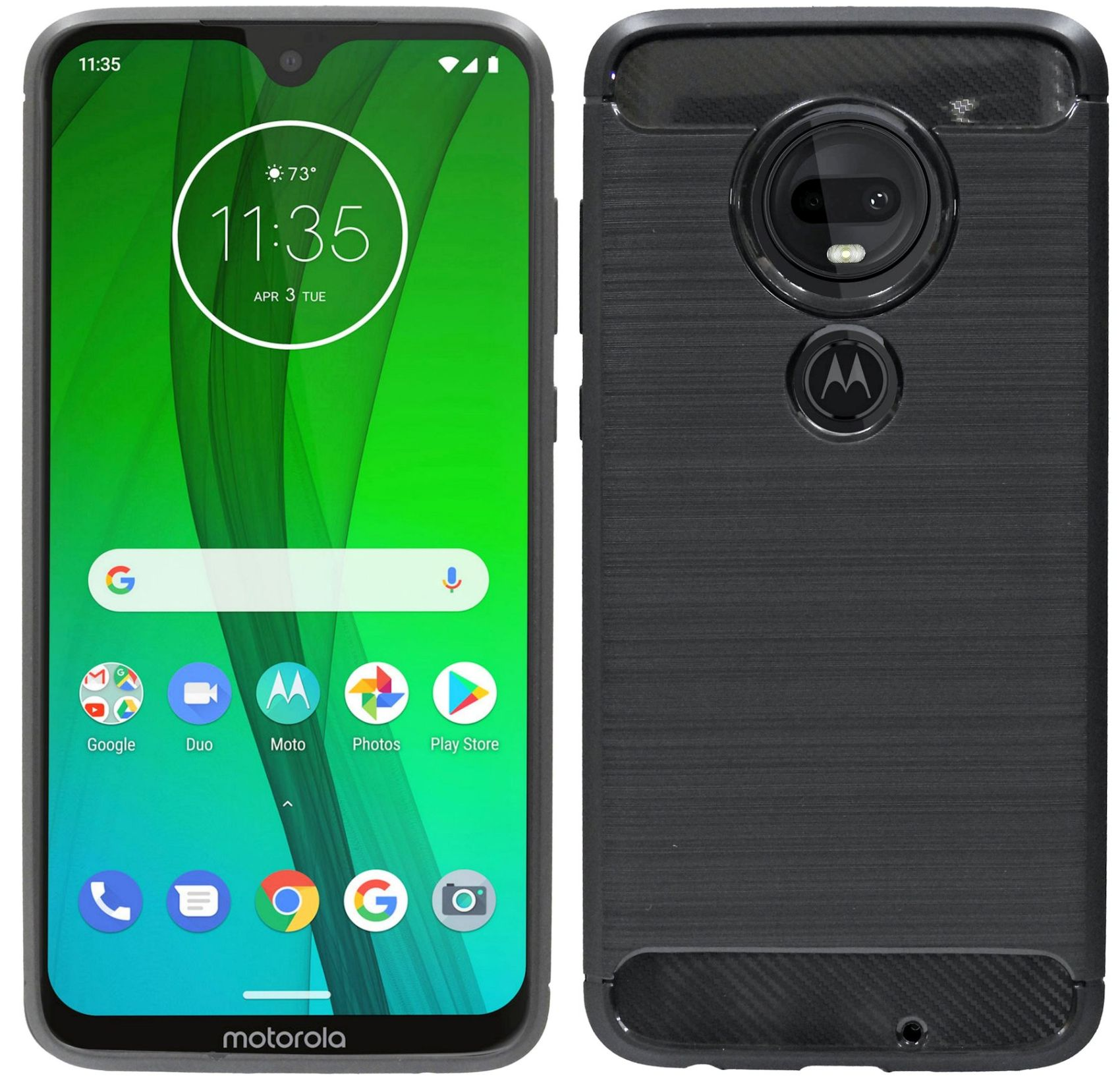 Case, Motorola, Moto Carbon-Look G7, COFI Bumper, Schwarz