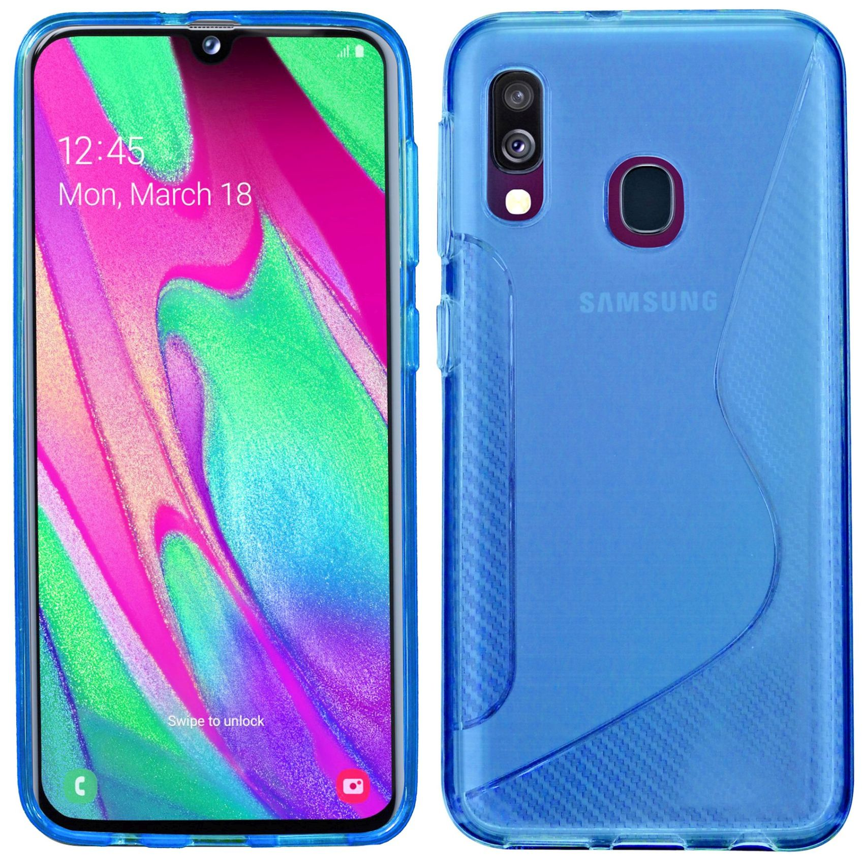 COFI S-Line Cover, Bumper, Samsung, Galaxy A40, Blau | MediaMarkt