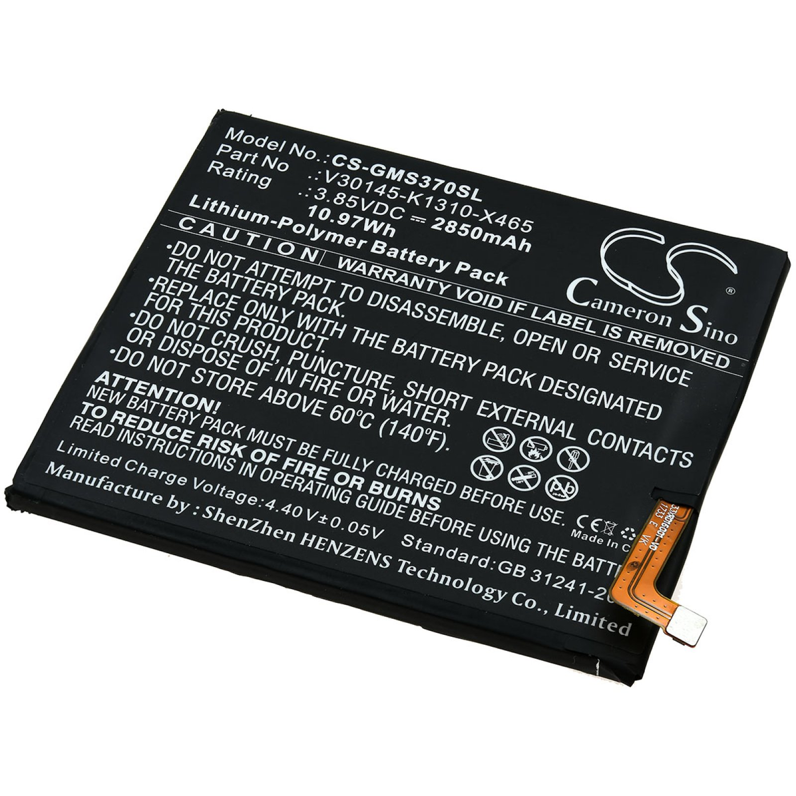 POWERY Akku für Gigaset Typ V30145-K1310-X465 Li-Polymer 2850mAh Smartphone-PDA-Akkus, 3.85 Volt