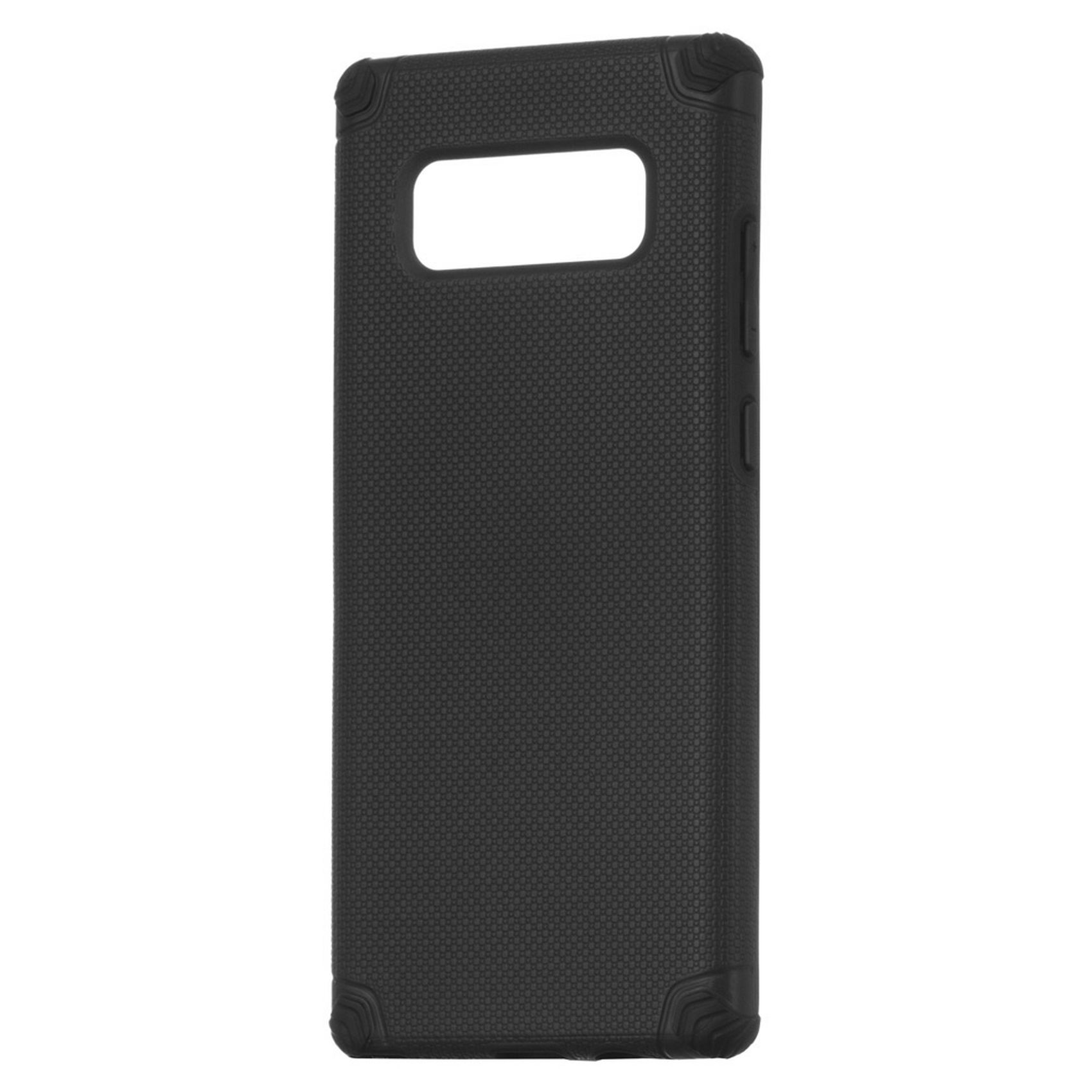 Una funda de teléfono negra con un patrón de panal.