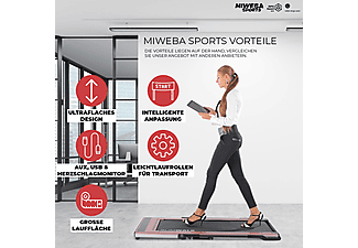 MIWEBA SPORTS  SlimWalk S200 Klappbares Laufband, rose gold