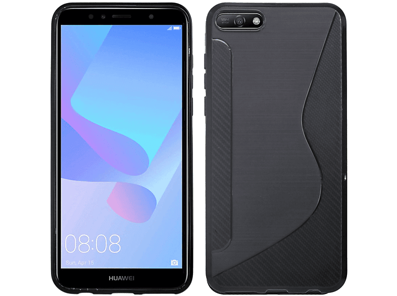 COFI Honor 7S Handy Silikon Schutzhülle Cover Case Schwarz Schwarz ...