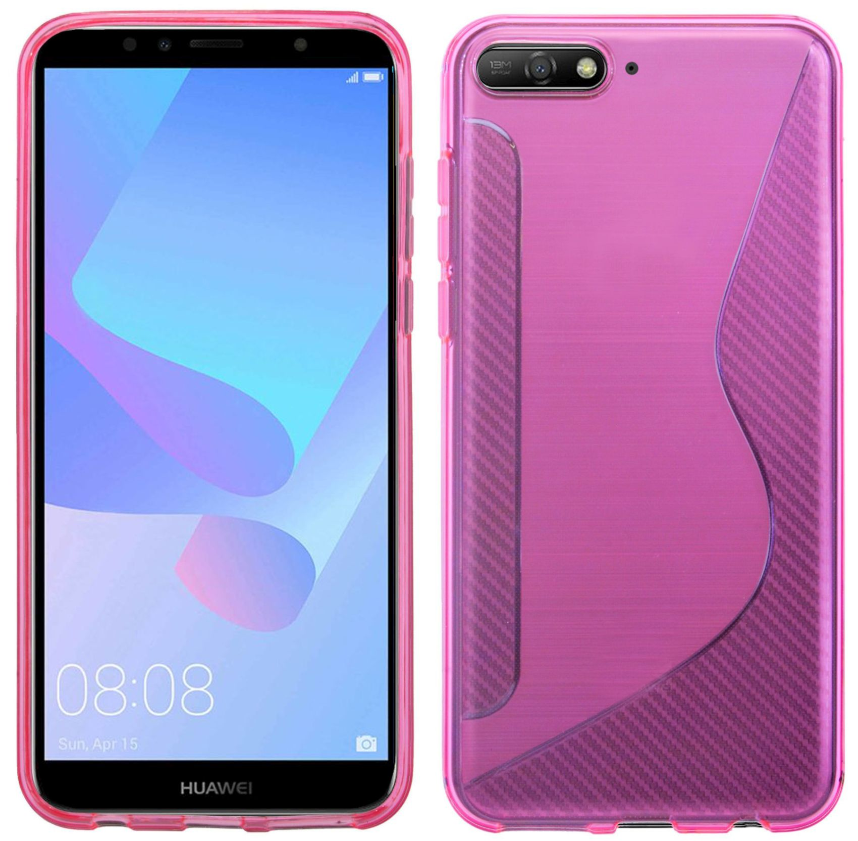 COFI S-Line Cover, Bumper, Huawei, Y6 Prime 2018, Rosa