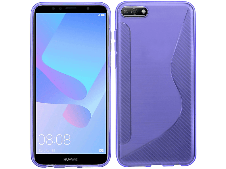 COFI S-Line Cover, Bumper, Huawei, Y5 2018, Violett