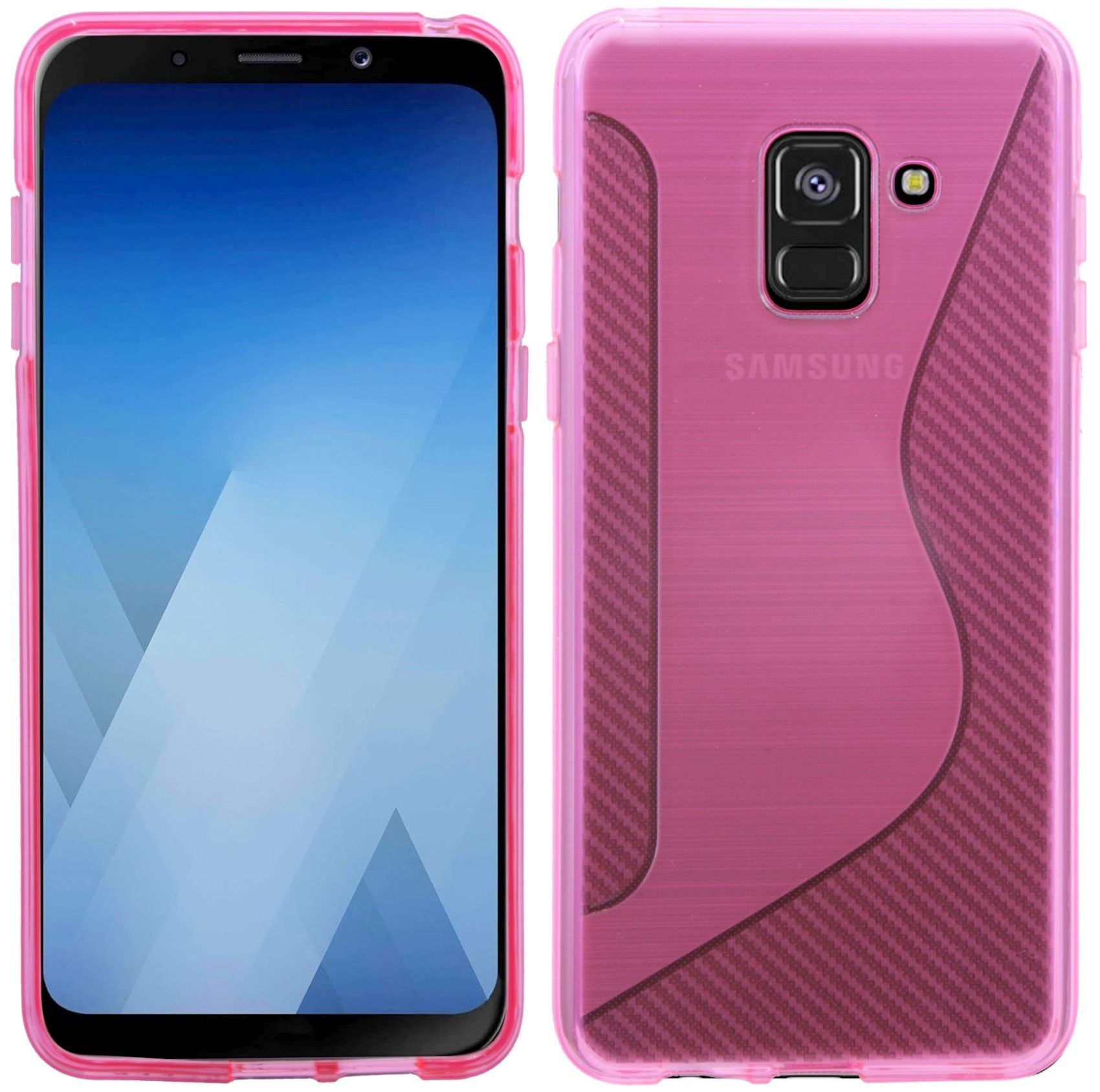 COFI S-Line Cover, Bumper, Samsung, 2018, Plus Rosa A8 Galaxy