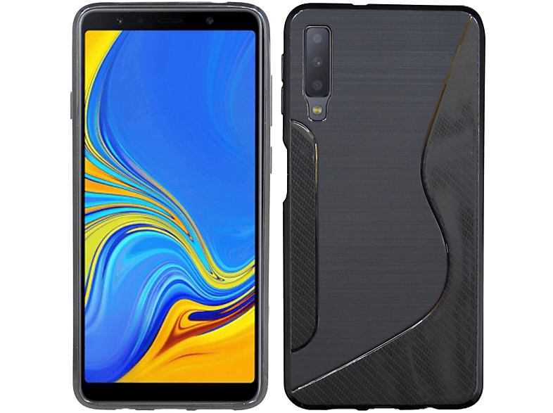 COFI Galaxy A7 Bumper, S-Line Cover, 2018, Schwarz Samsung,