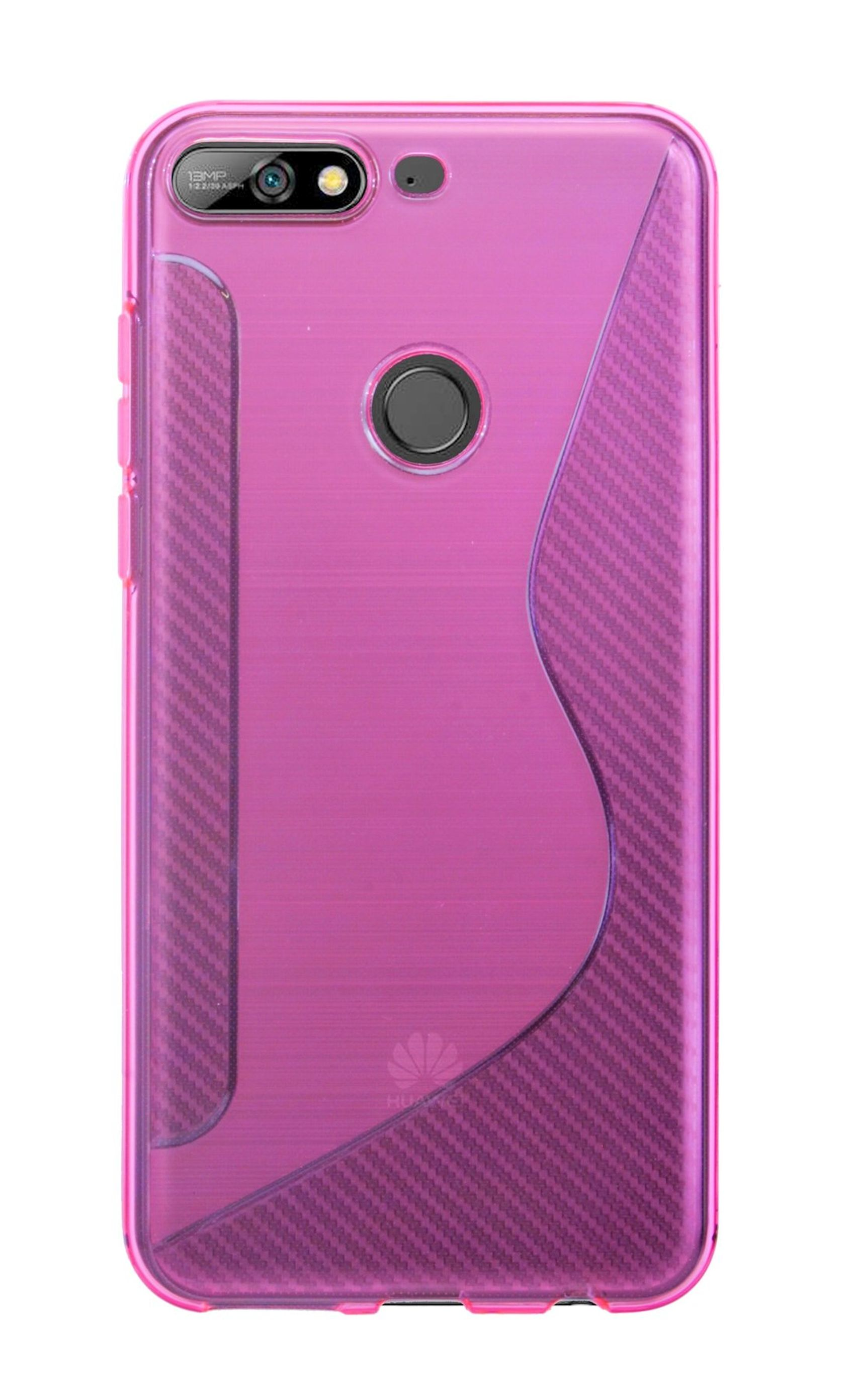 Bumper, Case Cover Bumper Hülle Pink, TPU Zubehör Y7 2018//S-Line Huawei, SchutzHülle Silikonschale Silikon 2018, in COFI Rosa Y7 HUAWEI