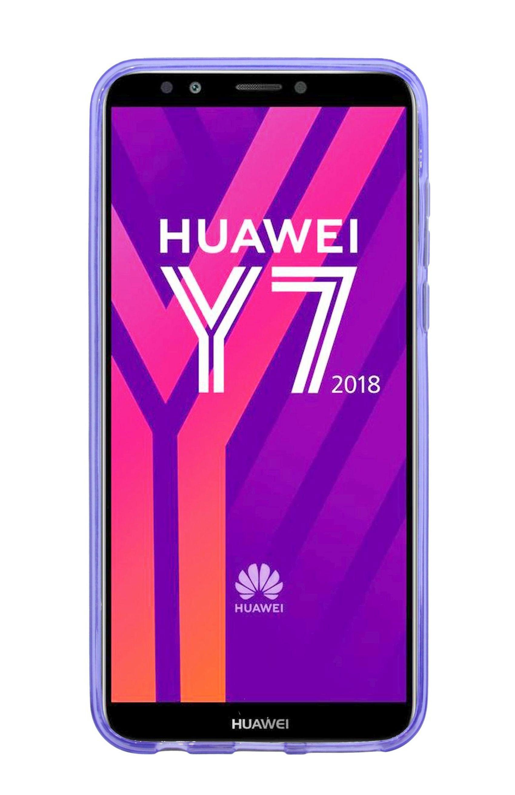 COFI HUAWEI Y7 Case 2018//S-Line Violett in Hülle Huawei, TPU Zubehör Lila, Bumper, Cover 2018, Y7 Silikonschale SchutzHülle Bumper Silikon