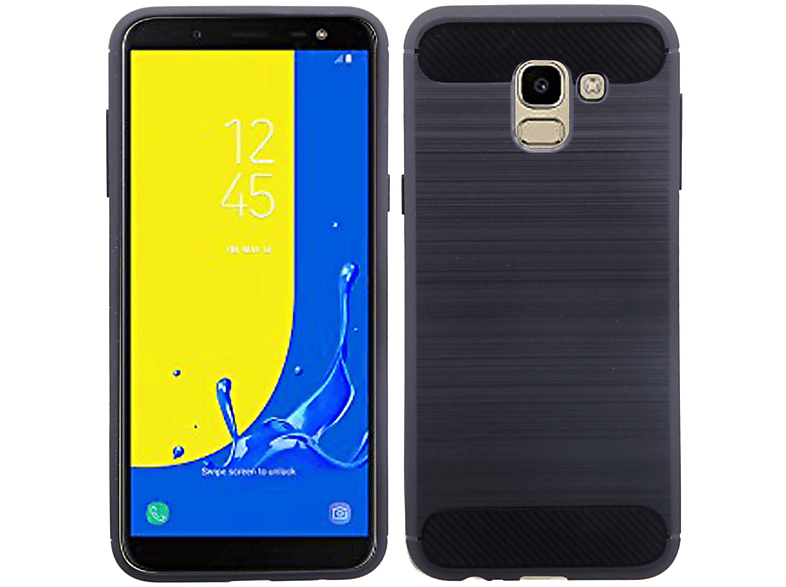 COFI Silikon Samsung, J6 Galaxy Schwarz Case, Bumper, Hülle 2018