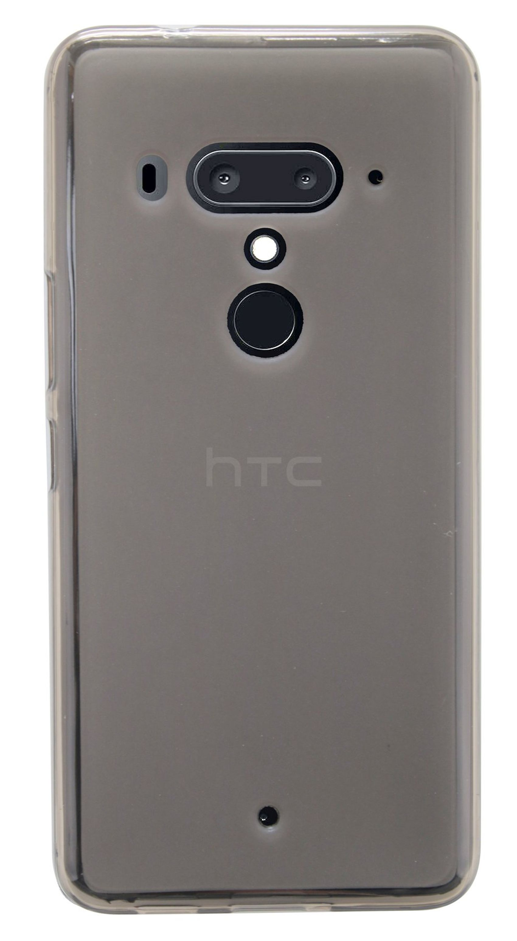 TPU Case Schutz Handy cofi1453® HTC, (Plus) Silikon Soft Cover Smoke, U12+, mit Hülle Basic Bumper, Grau COFI kompatibel U12+ HTC