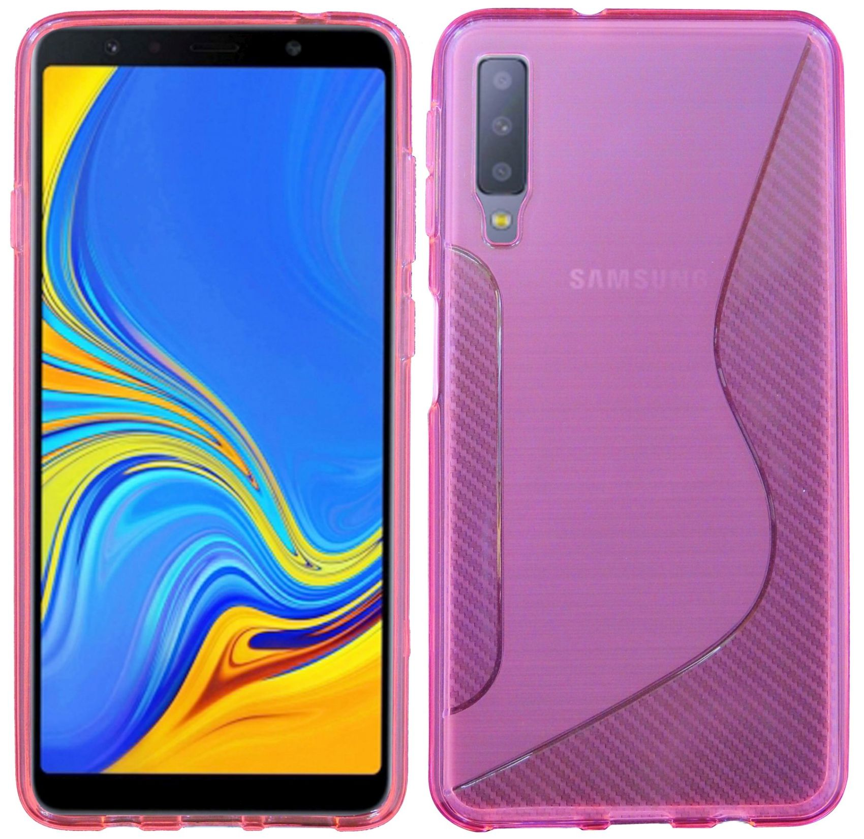 COFI S-Line Cover, Bumper, Samsung, A7 Rosa 2018, Galaxy