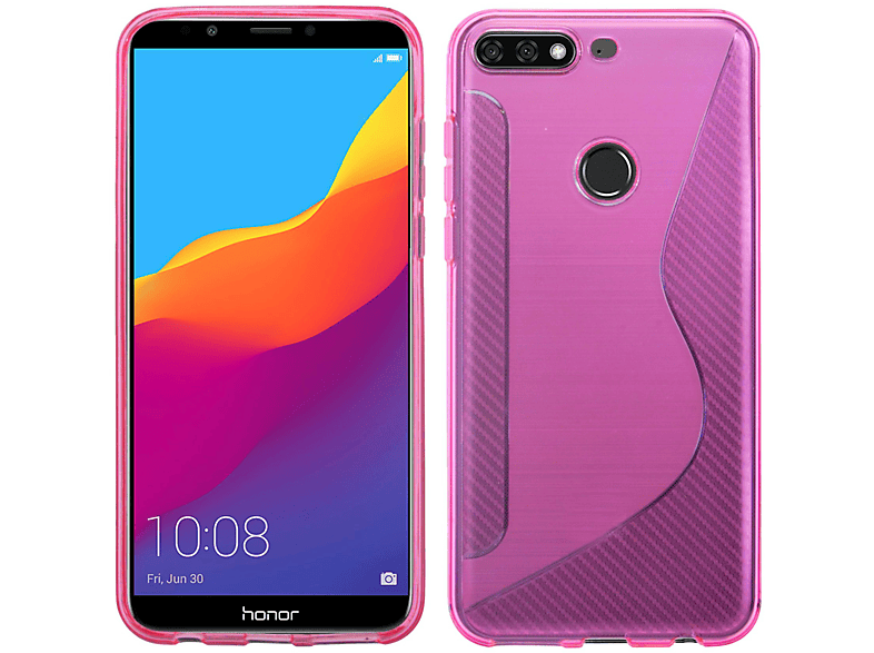 COFI Honor Pink, 7C//S-Line Silikon Case Bumper Bumper, Zubehör TPU Rosa Hülle Cover Honor, in 7C, SchutzHülle Silikonschale