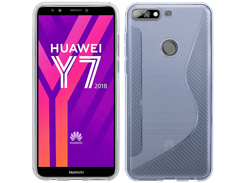 COFI S-Line Huawei, Bumper, Y7 2018, Cover, Prime Transparent