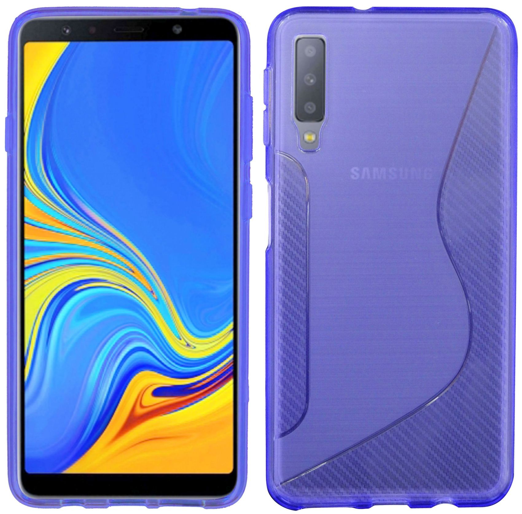 Cover, S-Line Bumper, COFI Galaxy 2018, A7 Samsung, Violett