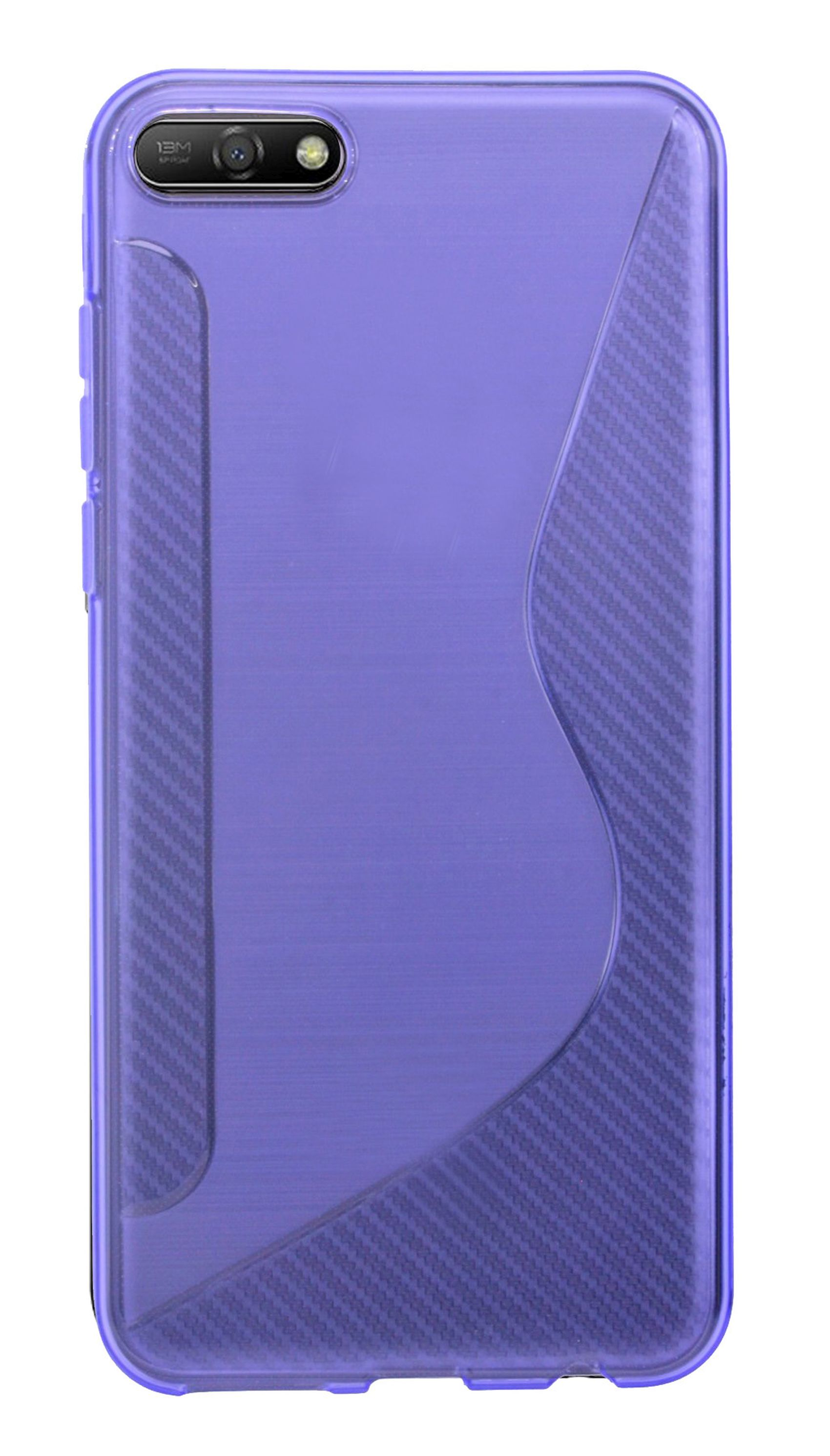 COFI Honor 7S Handy 7S, Honor, Bumper, Case Lila, Schutzhülle Schwarz Cover Violett Silikon