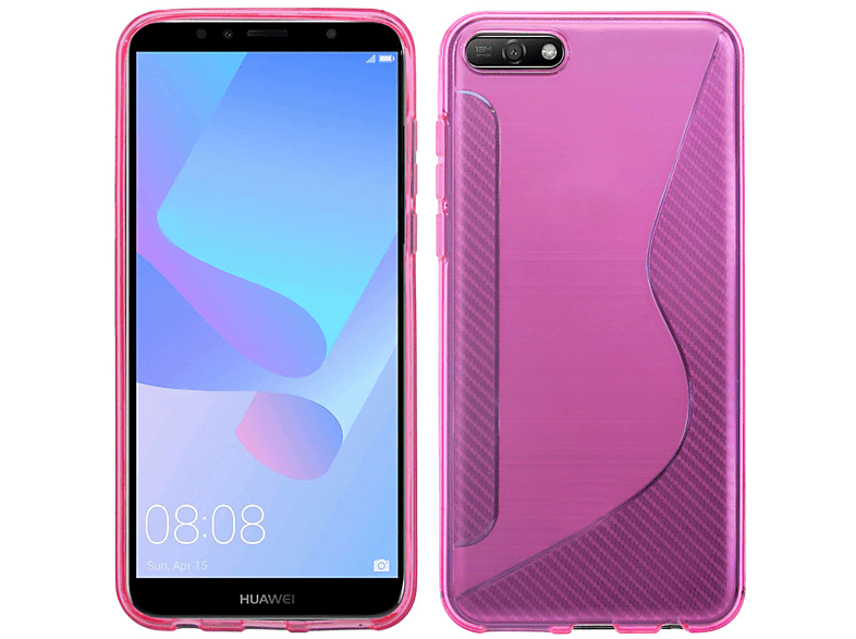 COFI S-Line Cover, Bumper, Huawei, Y5 2018, Rosa