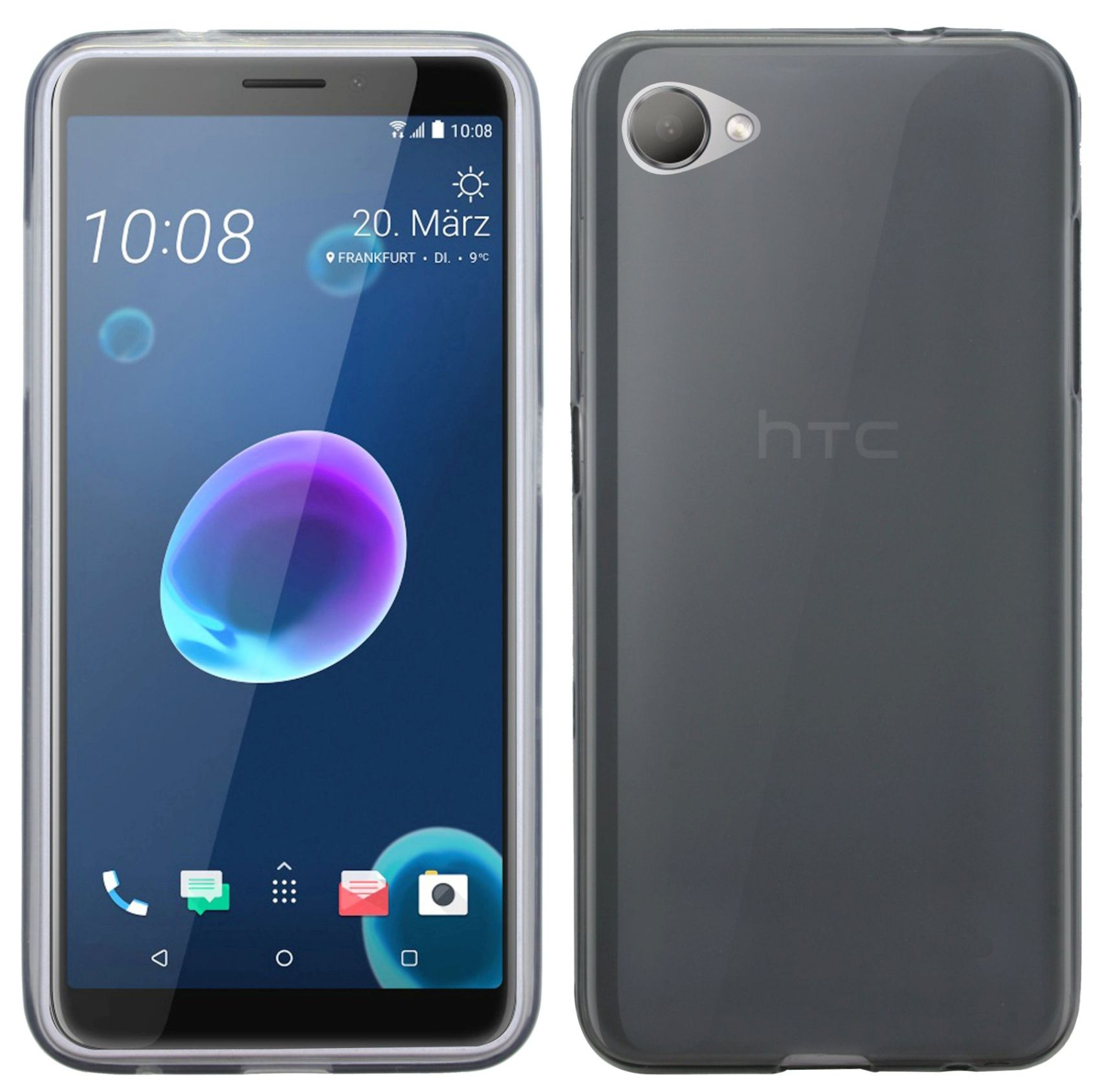 COFI HTC DESIRE 12//Silikon Hülle Case in Bumper Zubehör Zubehör Smoke, Tasche Grau Gummi 12, HTC, Desire Schale Schutzhülle Bumper