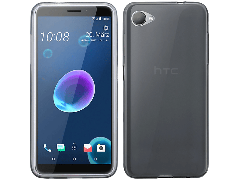 COFI HTC DESIRE 12//Silikon Hülle Tasche Case Zubehör Gummi Bumper Schale Schutzhülle Zubehör in Smoke, Bumper, HTC, Desire 12, Grau