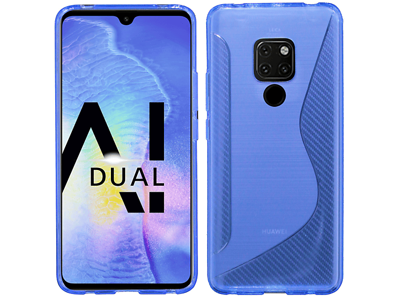 COFI S-Line Cover, Bumper, Huawei, Mate 20, Blau