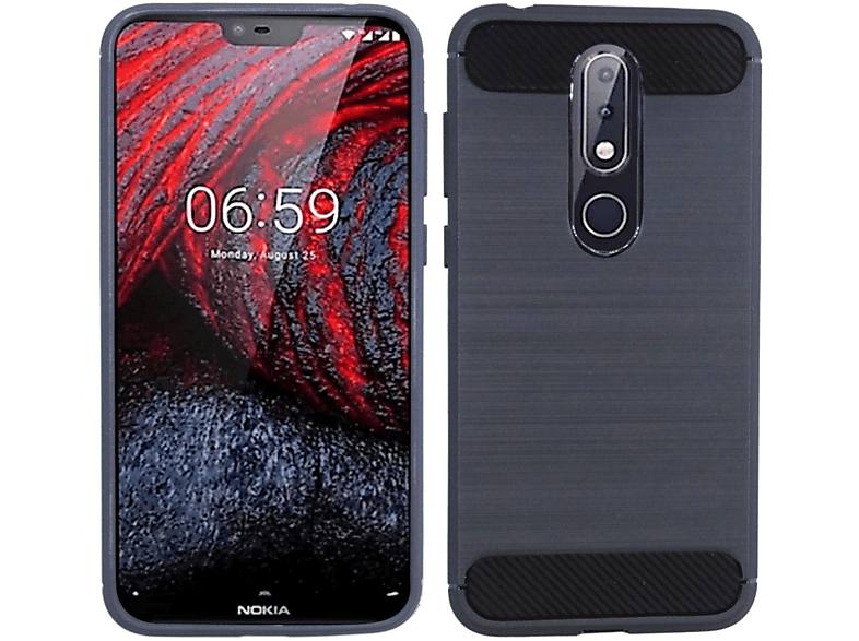 COFI Silikon Schwarz Case, 6.1 Nokia, Plus Bumper, Hülle 2018