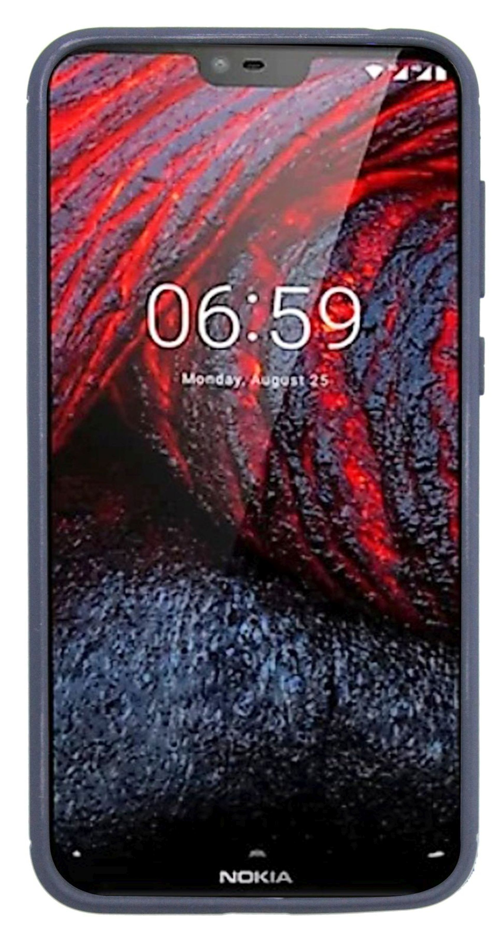 COFI Silikon Hülle 6.1 Case, Nokia, Plus Schwarz Bumper, 2018