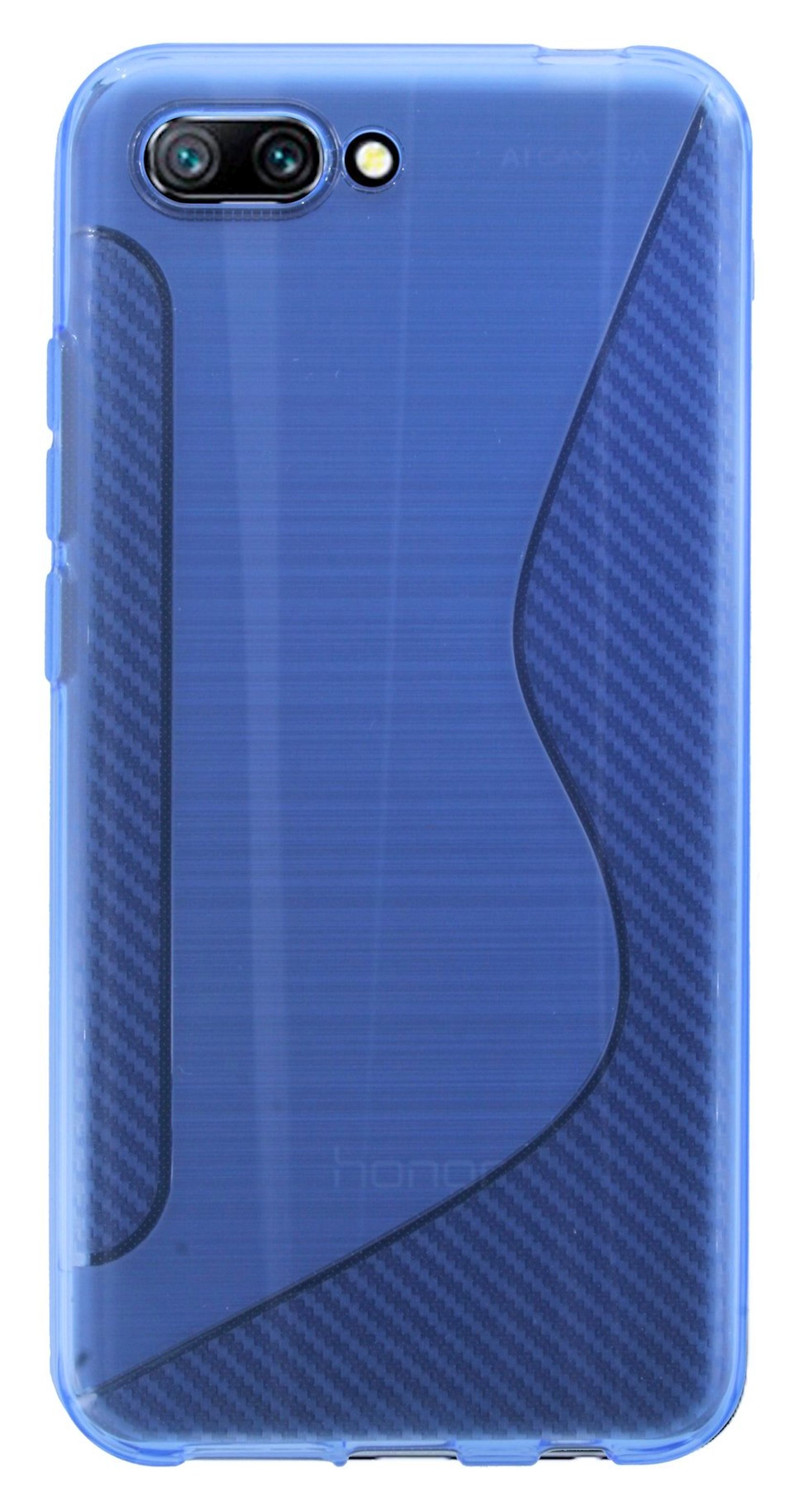 COFI HONOR 10//S-Line TPU Silikonschale Cover Bumper Case in Honor, Blau, Zubehör Bumper, Hülle Silikon SchutzHülle 10, Blau