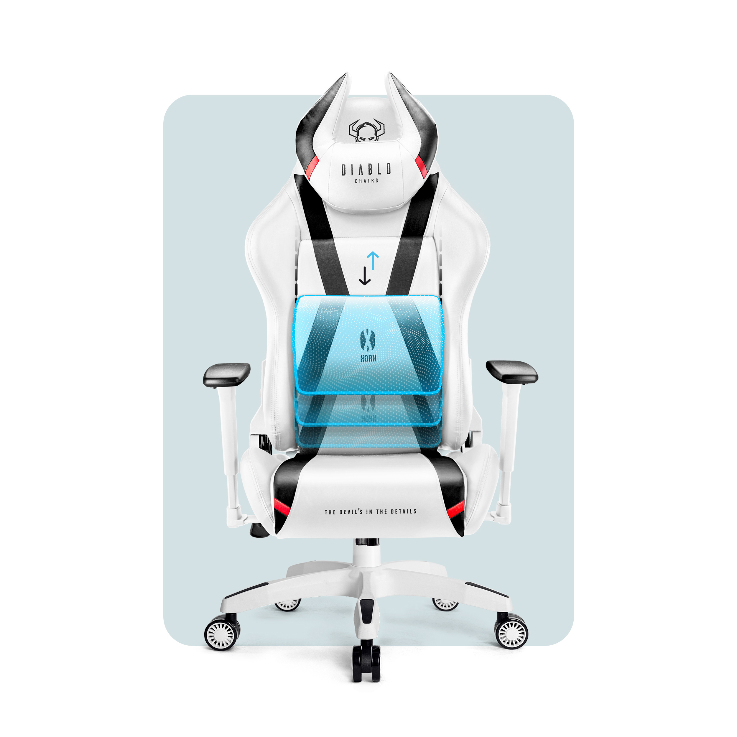 DIABLO CHAIRS GAMING KING STUHL X-HORN Gaming white 2.0 Chair