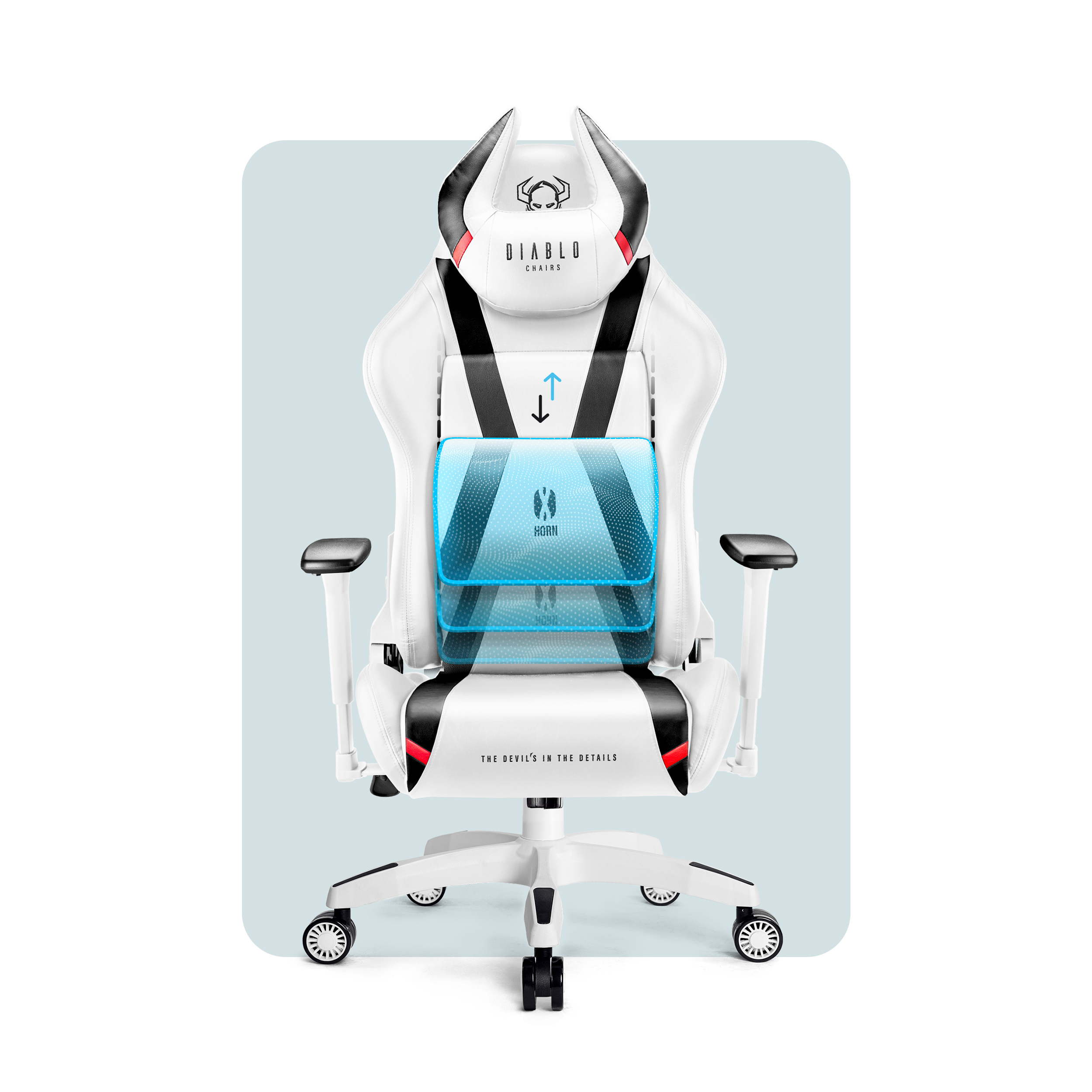 2.0 X-HORN CHAIRS Gaming Chair, white GAMING DIABLO KING STUHL