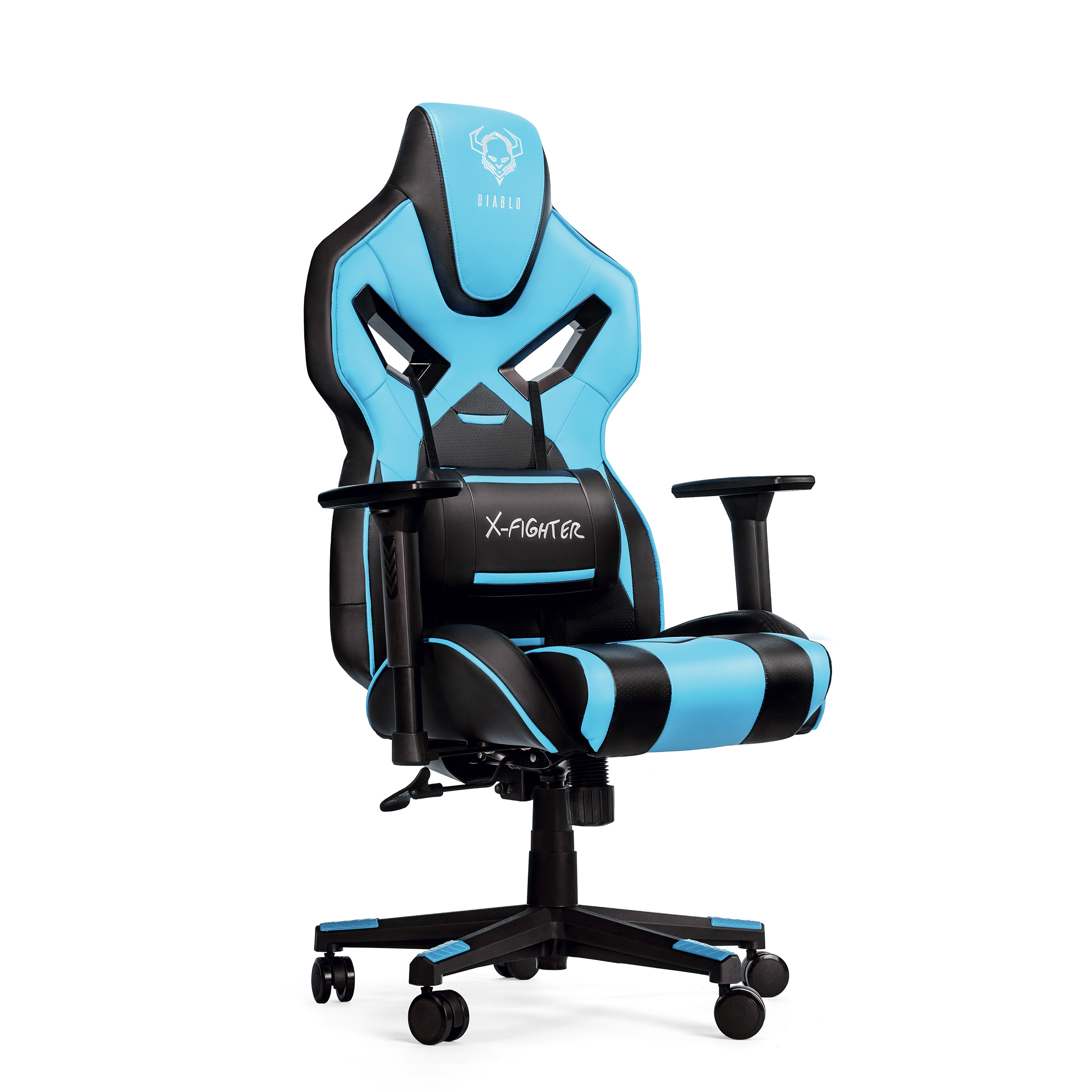 DIABLO CHAIRS GAMING STUHL X-FIGHTER NORMAL Chair, Gaming black/blue