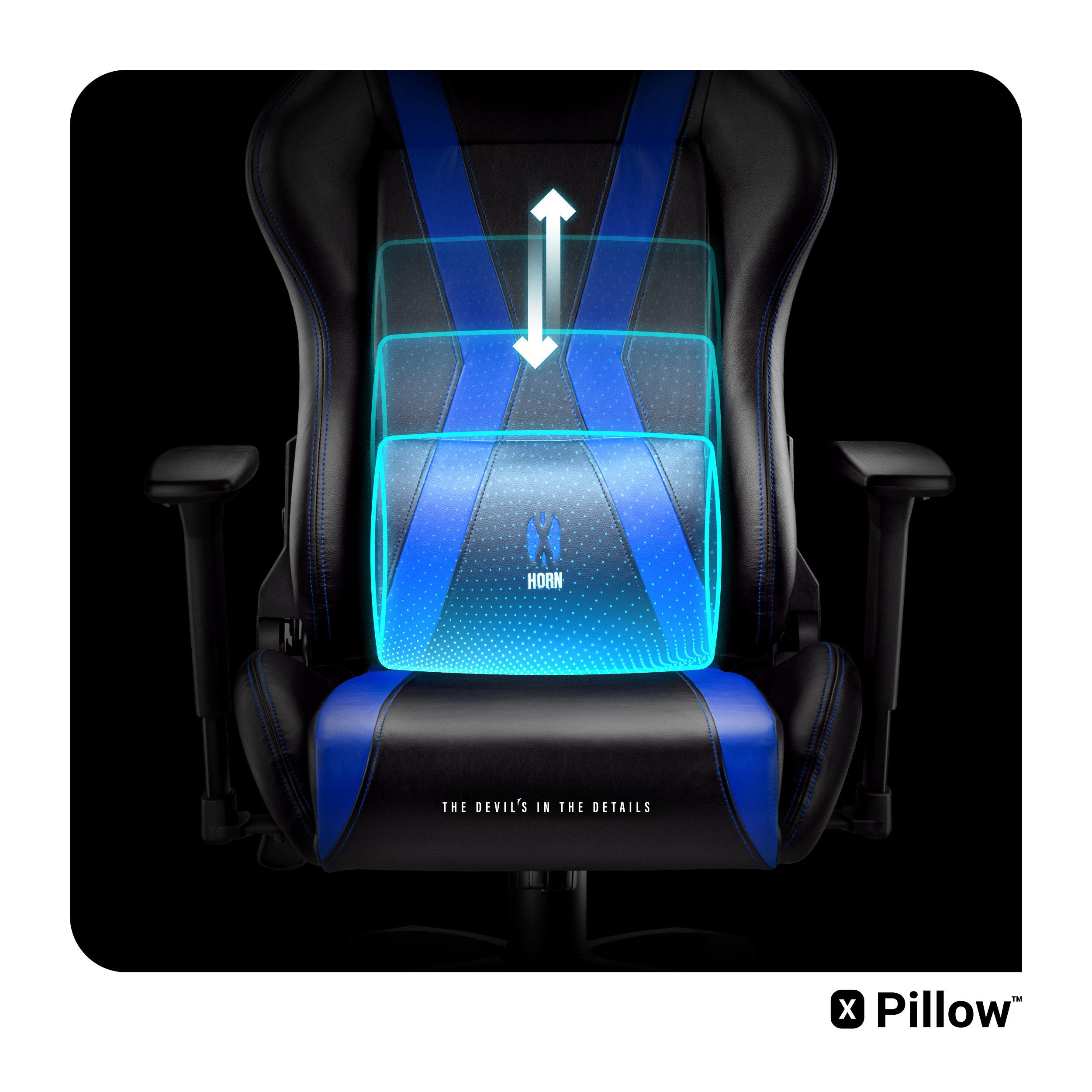 STUHL 2.0 DIABLO CHAIRS Chair, NORMAL X-HORN GAMING Gaming black/blue