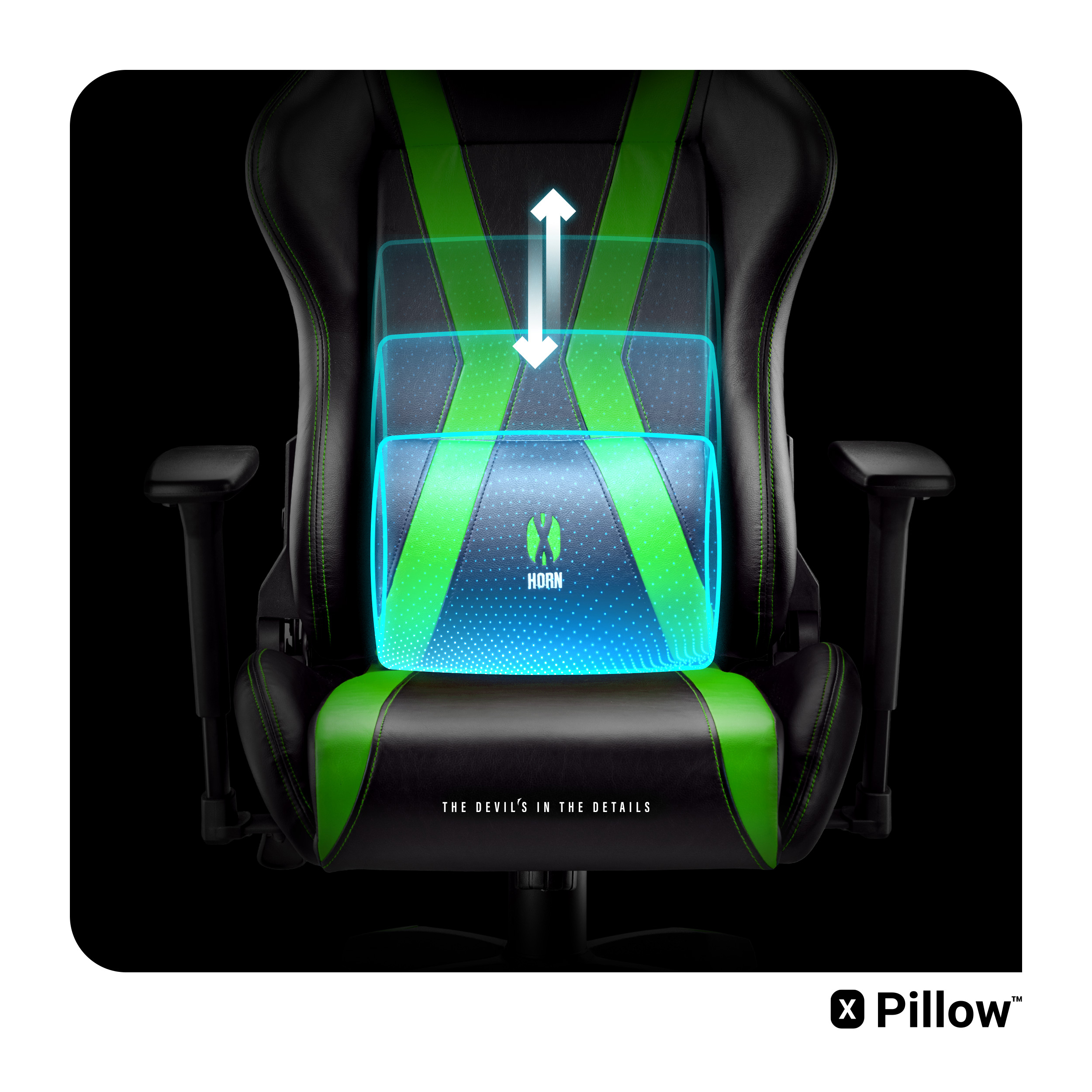 DIABLO CHAIRS GAMING STUHL X-HORN black/green 2.0 NORMAL Gaming Chair