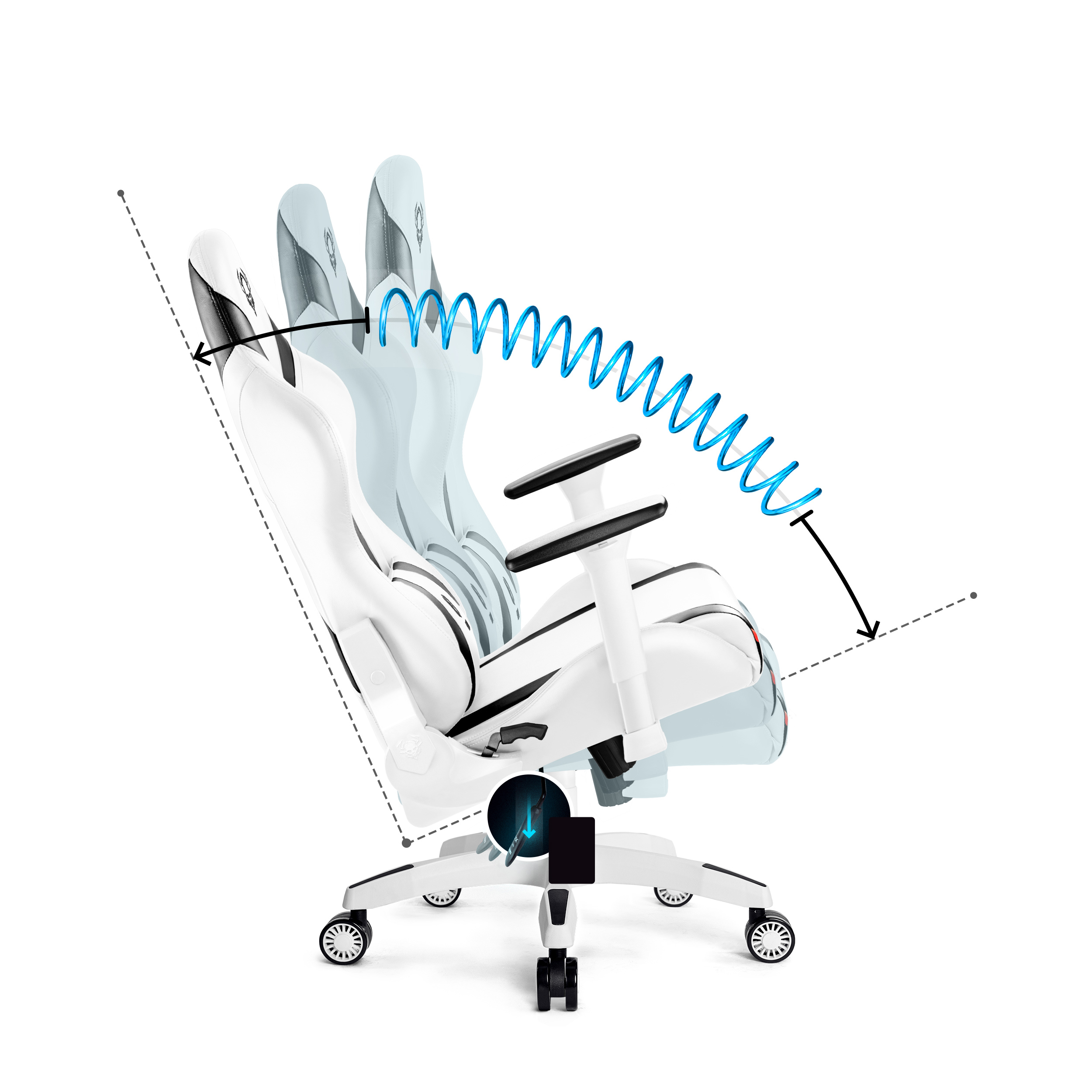 DIABLO CHAIRS GAMING STUHL Gaming X-HORN white Chair, 2.0 KING