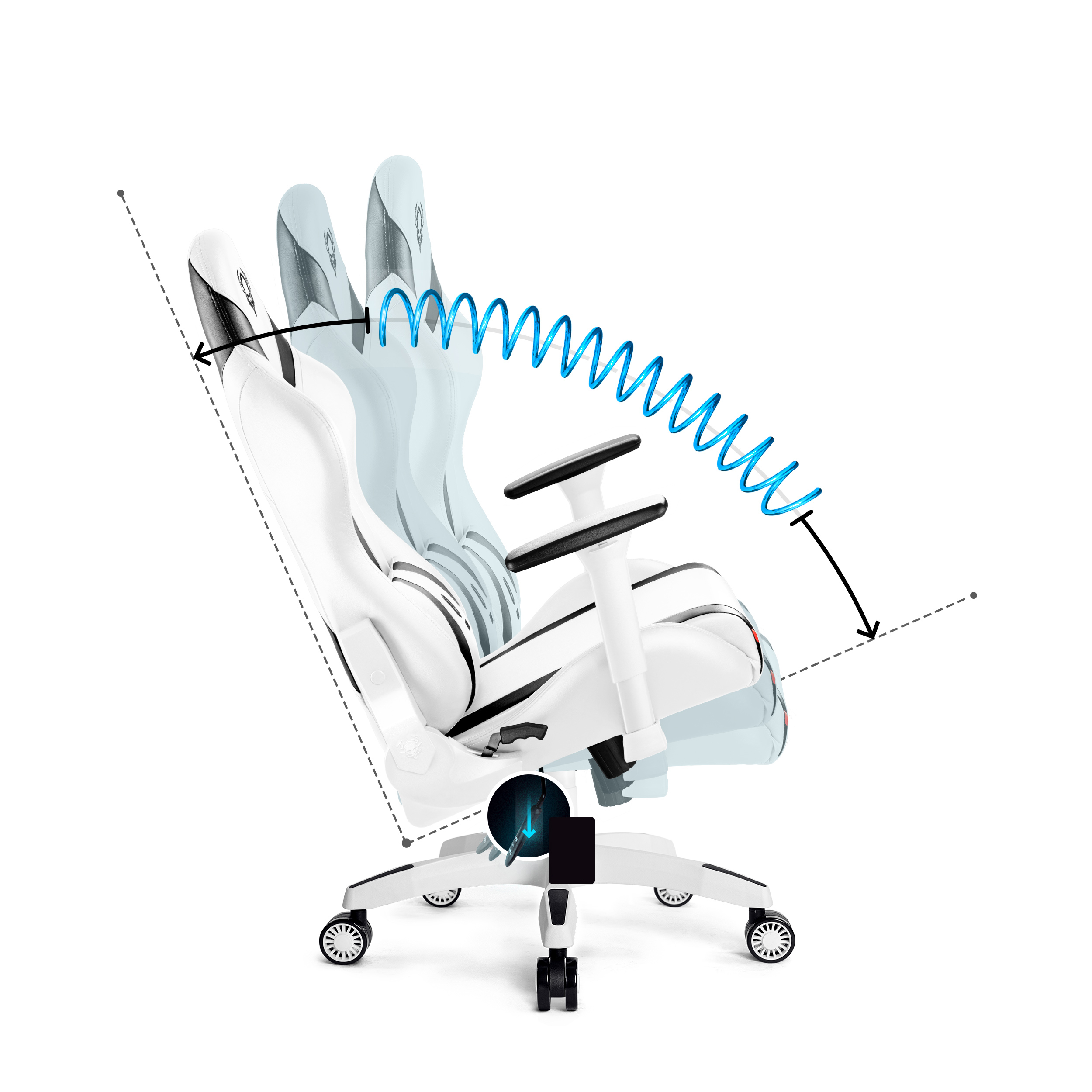 STUHL Chair, Gaming white CHAIRS 2.0 DIABLO NORMAL X-HORN GAMING