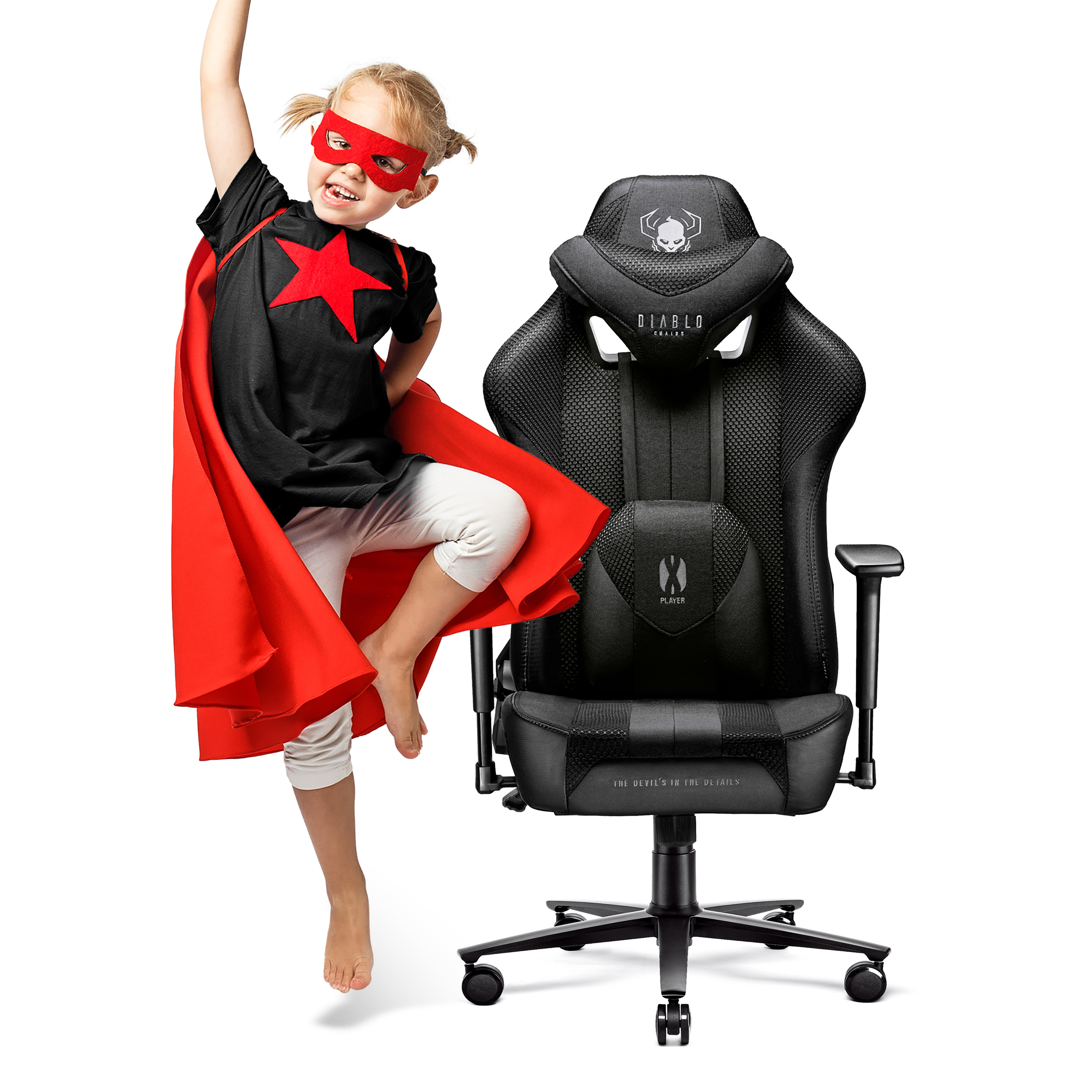 DIABLO CHAIRS GAMING STUHL KIDS black Chair, Gaming 2.0 X-PLAYER