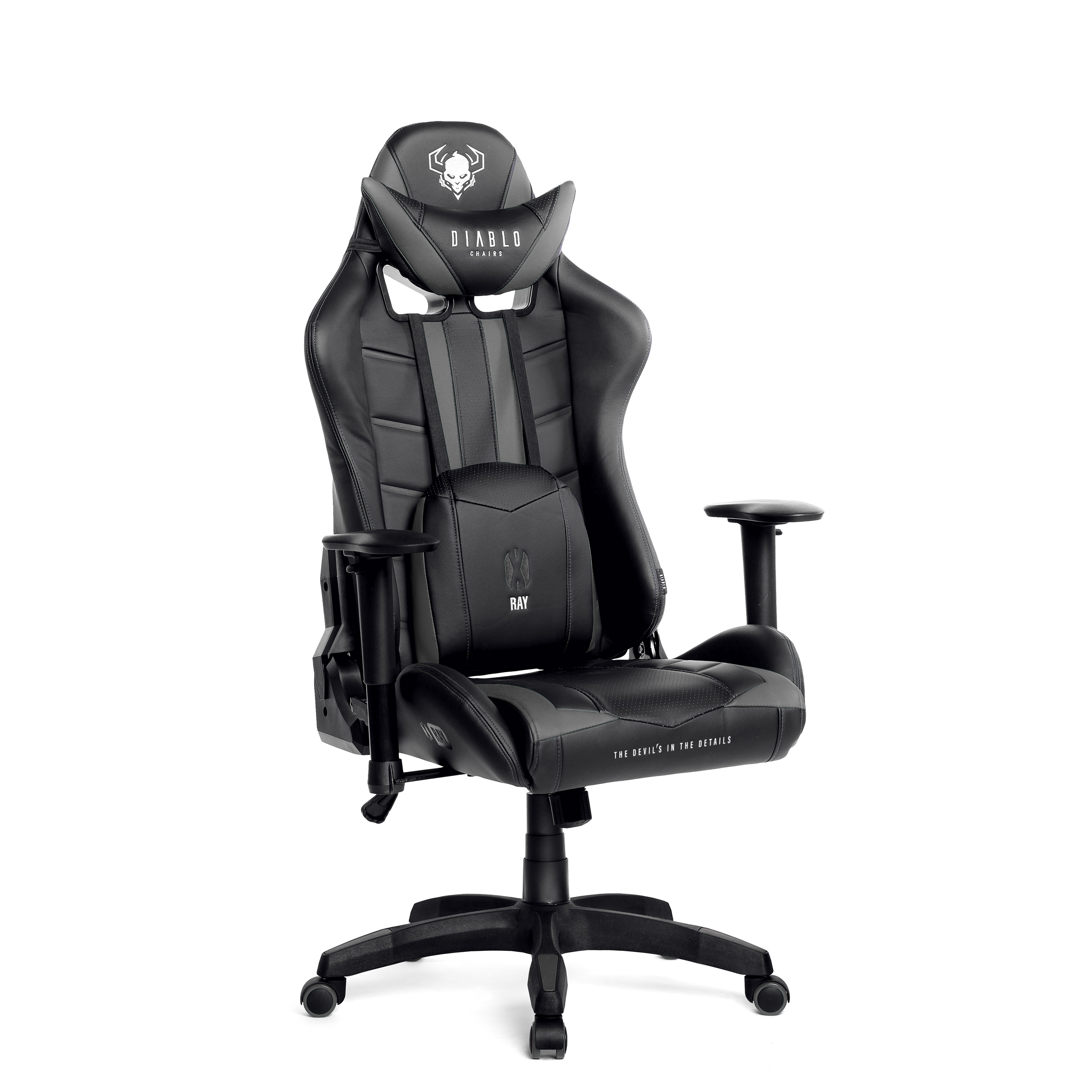 CHAIRS DIABLO black/grey Chair, NORMAL X-RAY GAMING Gaming STUHL