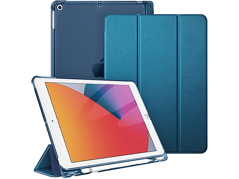 FINTIE Hülle, Bookcover, Apple, iPad 10.2 Zoll (9/8/7 Generation - 2021/2020/2019), Satinoptik blaugrün
