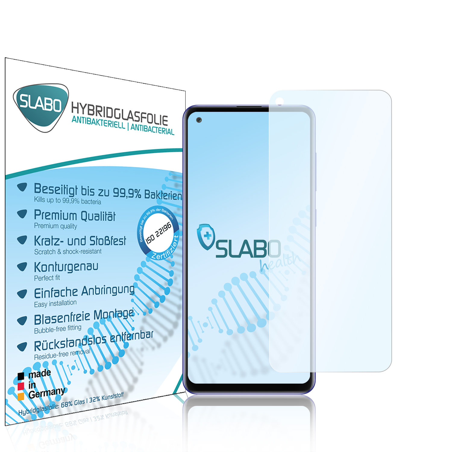 A21s) flexible Displayschutz(für antibakterielle Galaxy Samsung Hybridglasfolie SLABO
