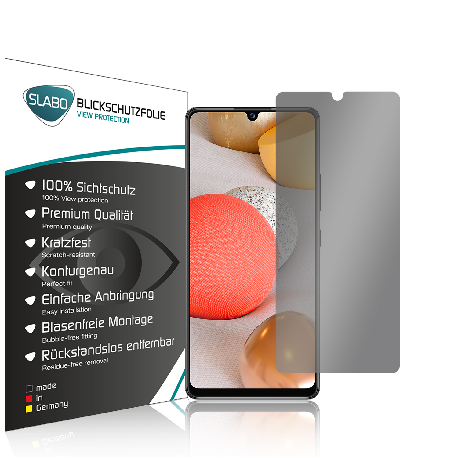 SLABO Blickschutzfolie 360° Displayschutz(für A42 Galaxy Samsung Sichtschutz 5G) 4-Way