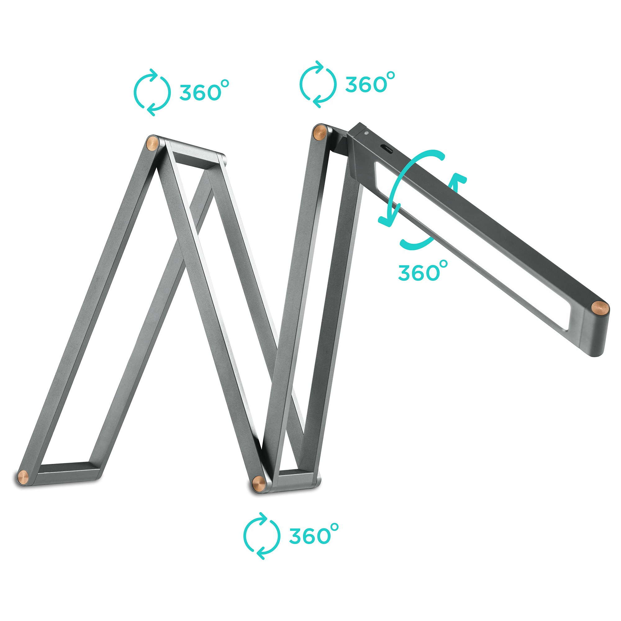 LED Klappbare LED Tischlampe [Energieklasse A+] Lampe D4A ONKRON Silber