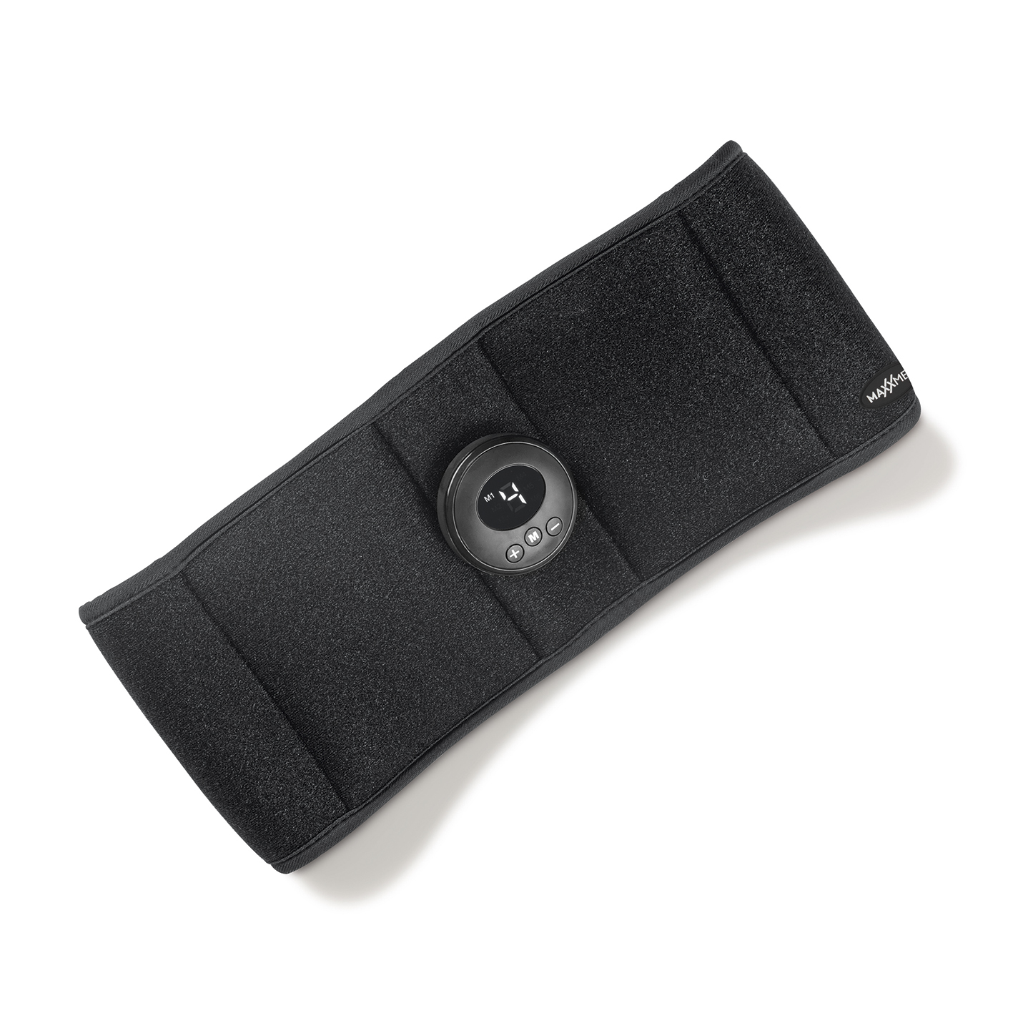 Schwarzes Körperband mit Controller. Weißer Hintergrund.