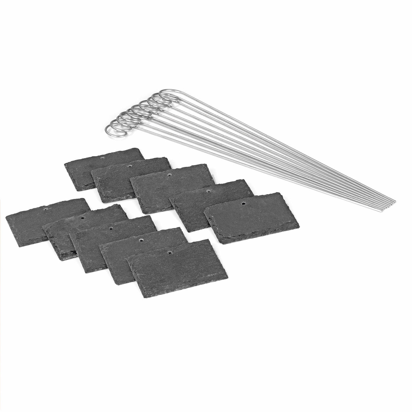 ZAHD Pflanzschild-Metallständer – 10 Stück, 30 Cm, Rostfreier Stahl, Für Schiefer-Tafeln (nicht Enthalten), Wetterfest, Für Beet & Balkon