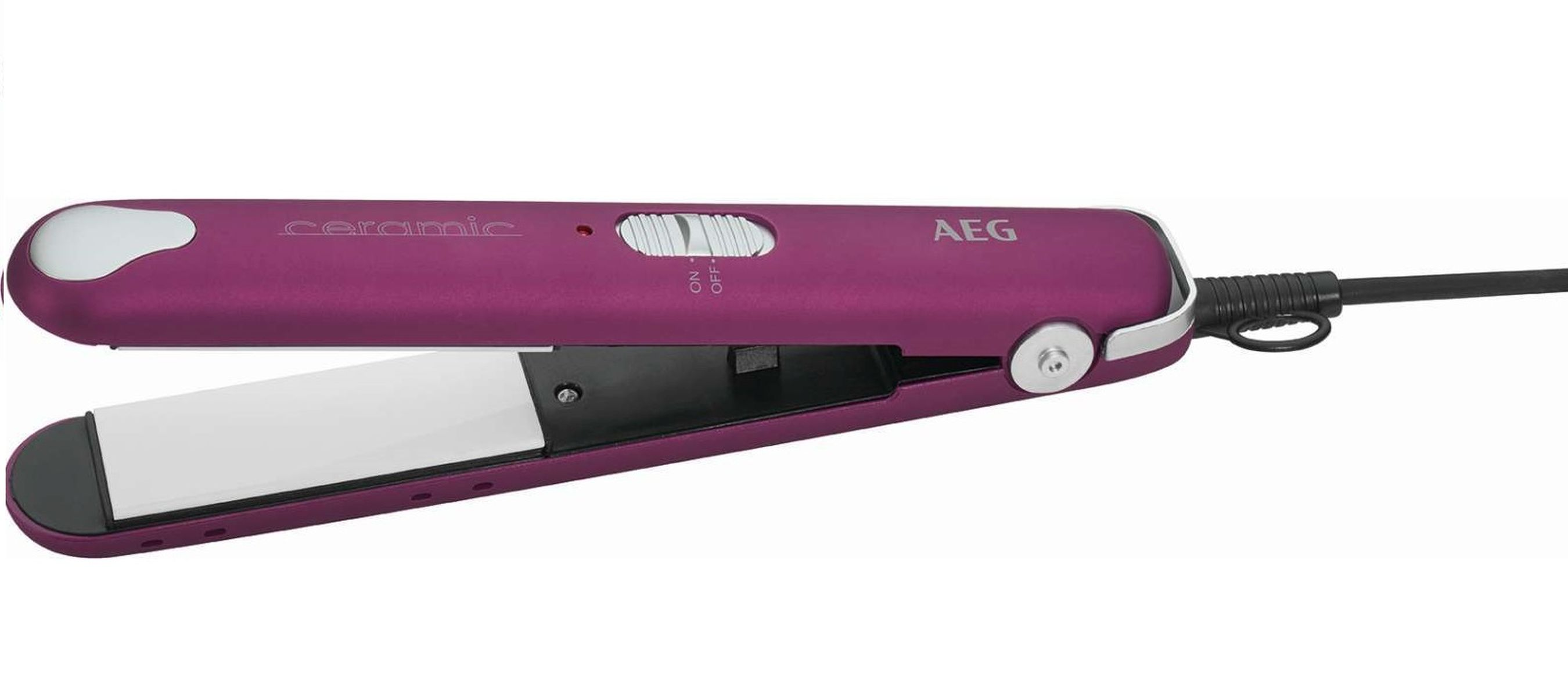 Plancha de pelo - HC 5680, Plancha de Pelo, Tecnología Cerámica, Antiestático, Calentamiento Rapido, Temperatura Const AEG, 20 W, 200 °C, Violeta