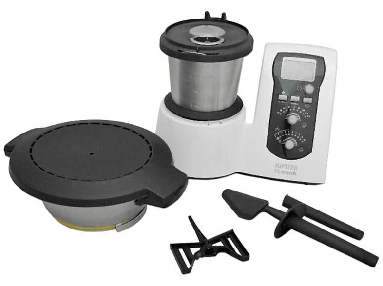 JUPITER Jupiter Mycook 881100 All-in-One Kompakt-Küchenmaschine Induktion mit Rezeptbuch, 881 100 kitchen machine White (1600 Watt) | Küchenmaschinen