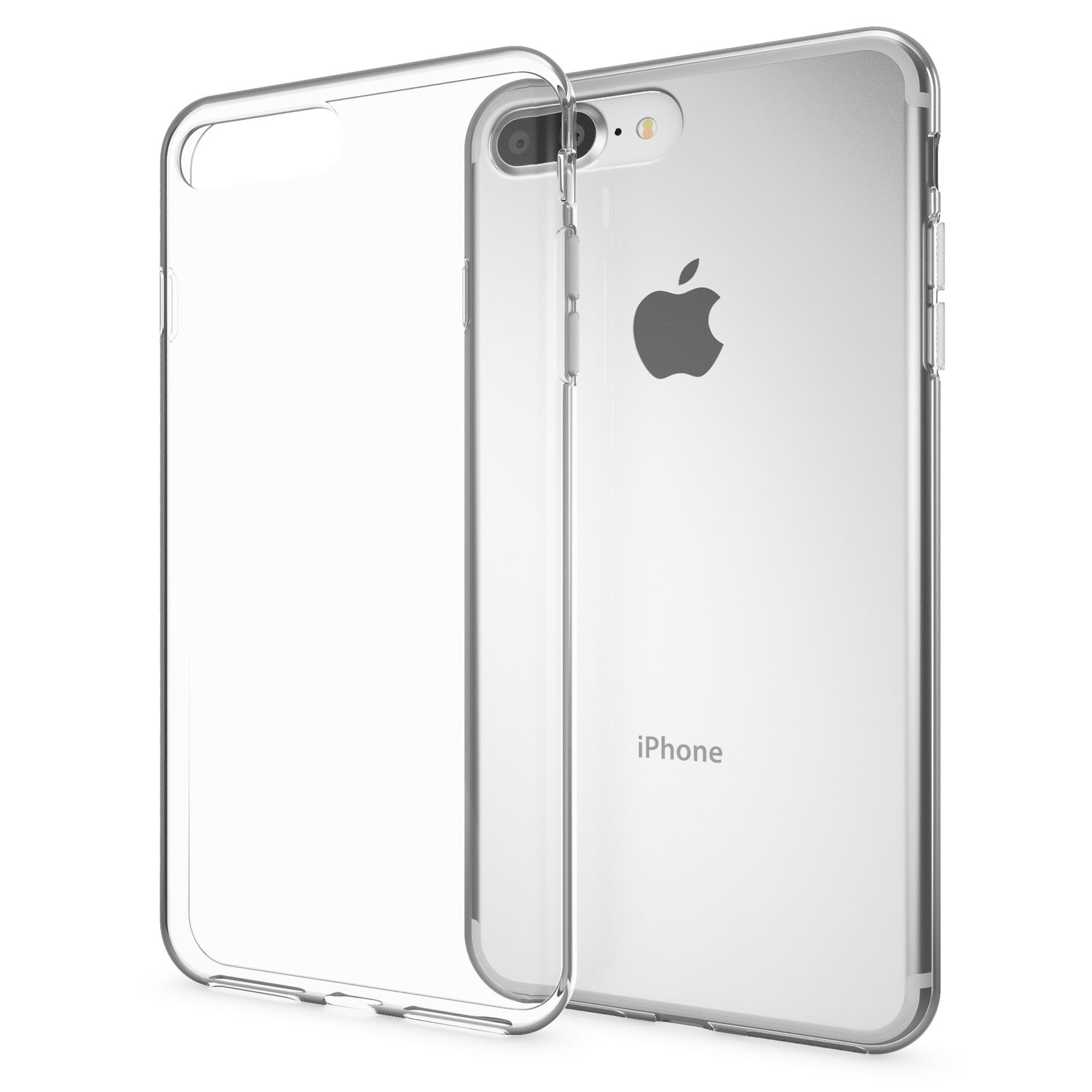 NALIA Klar Plus, iPhone Apple, Backcover, 7 iPhone 8 Transparente Transparent Silikon Hülle, Plus