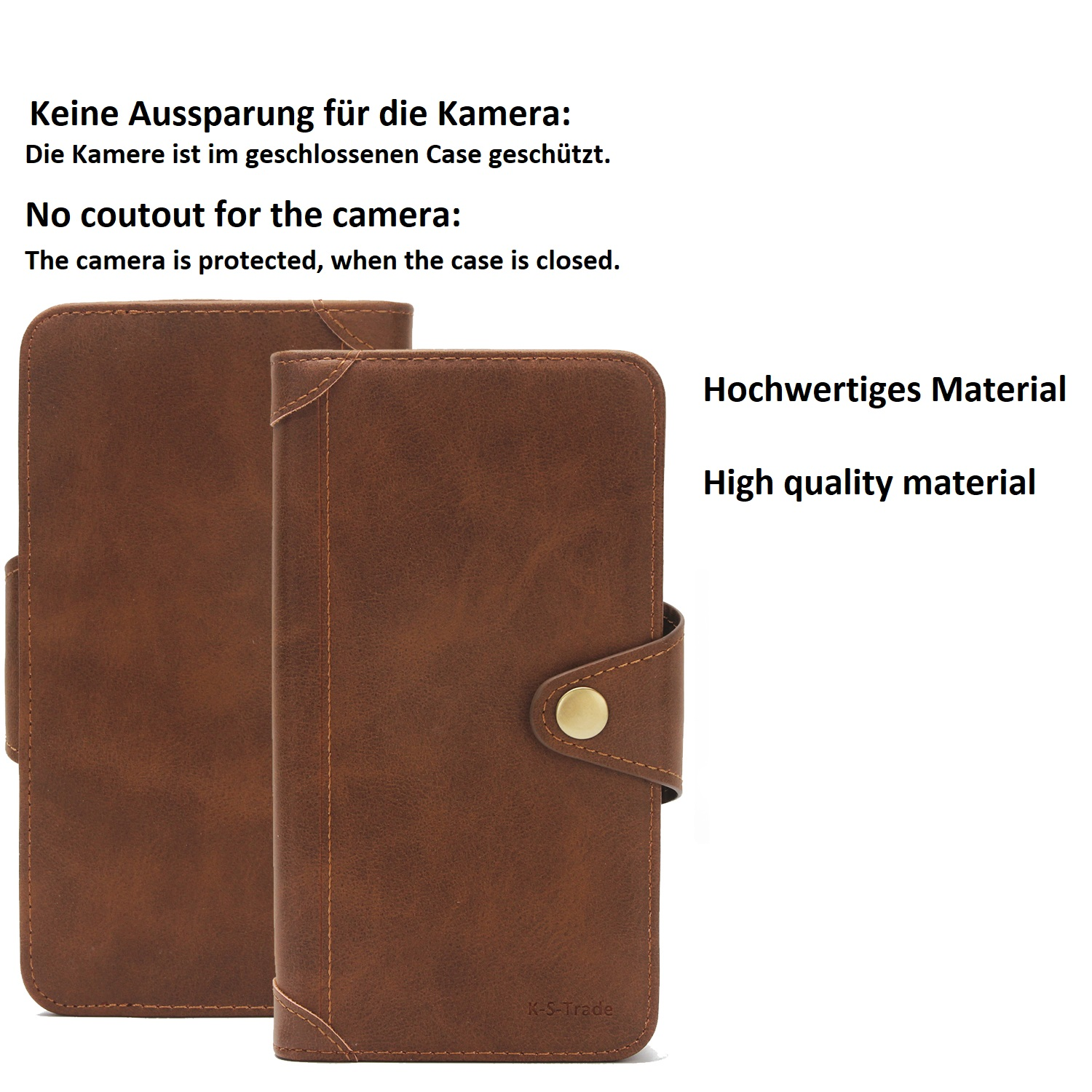 Bookcover, Schutzhülle, P Smart Braun Huawei, S, K-S-TRADE