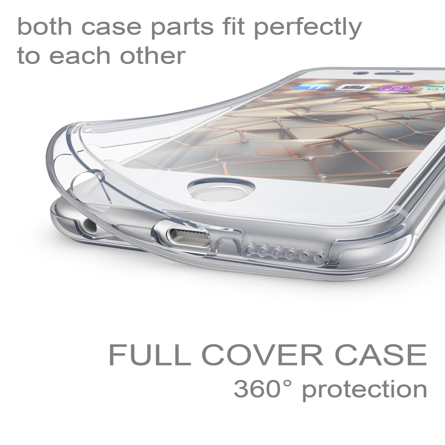 NALIA Klare 360 Silikon Grad iPhone Apple, Transparent Hülle, 6 Backcover, iPhone 6s