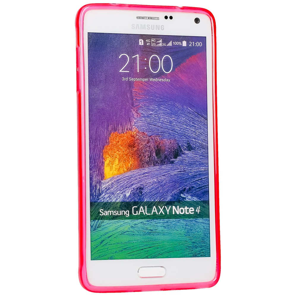 NALIA Klar Transparente Backcover, Galaxy Hülle, Samsung, Silikon Pink Note 4