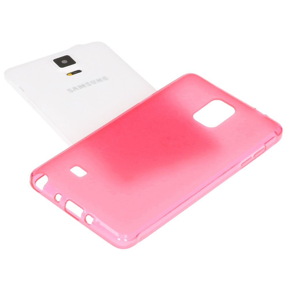 NALIA Klar Transparente Backcover, Galaxy Hülle, Samsung, Silikon Pink Note 4