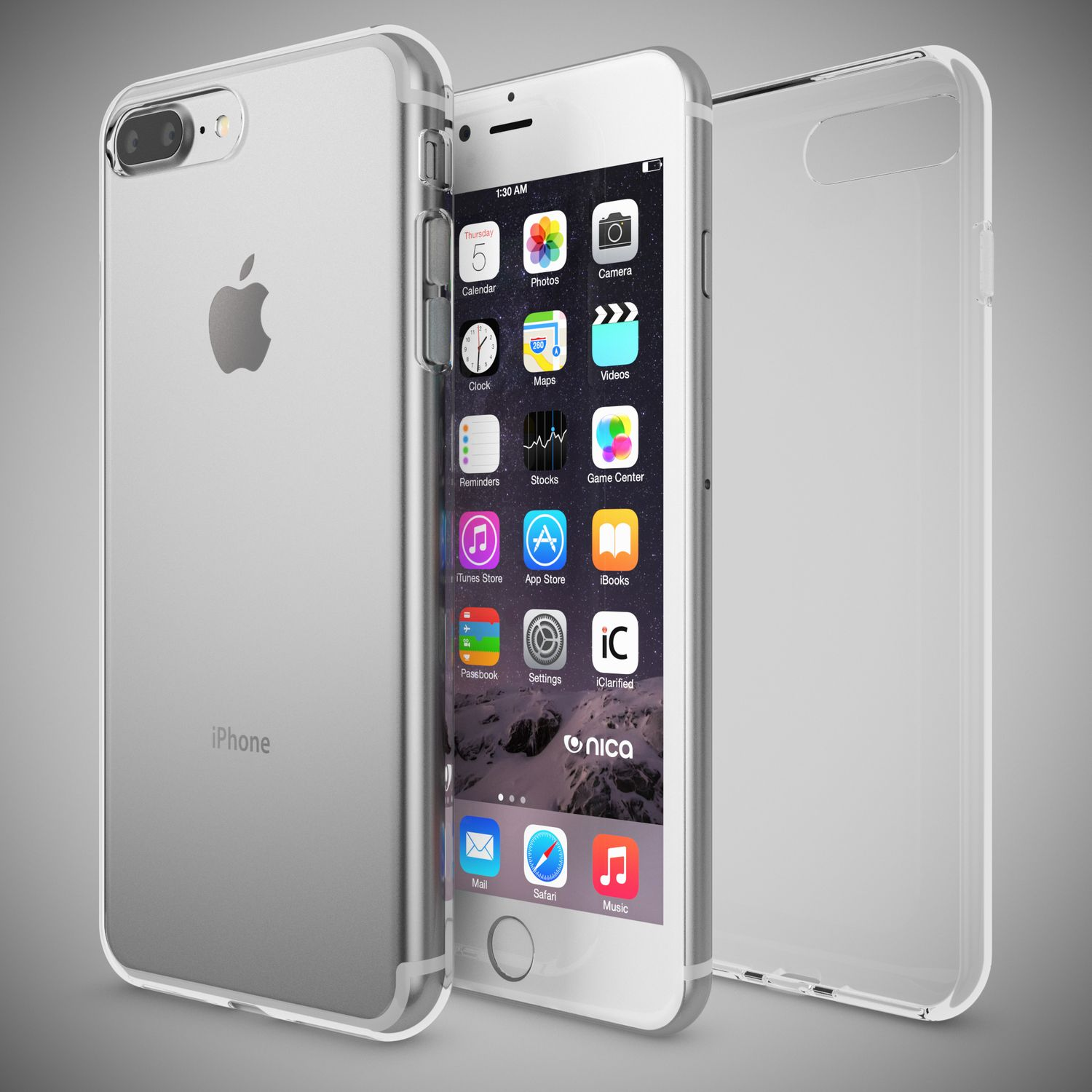 NALIA Klar Transparente 8 iPhone 7 Plus Backcover, Apple, Silikon Plus, iPhone Transparent Hülle
