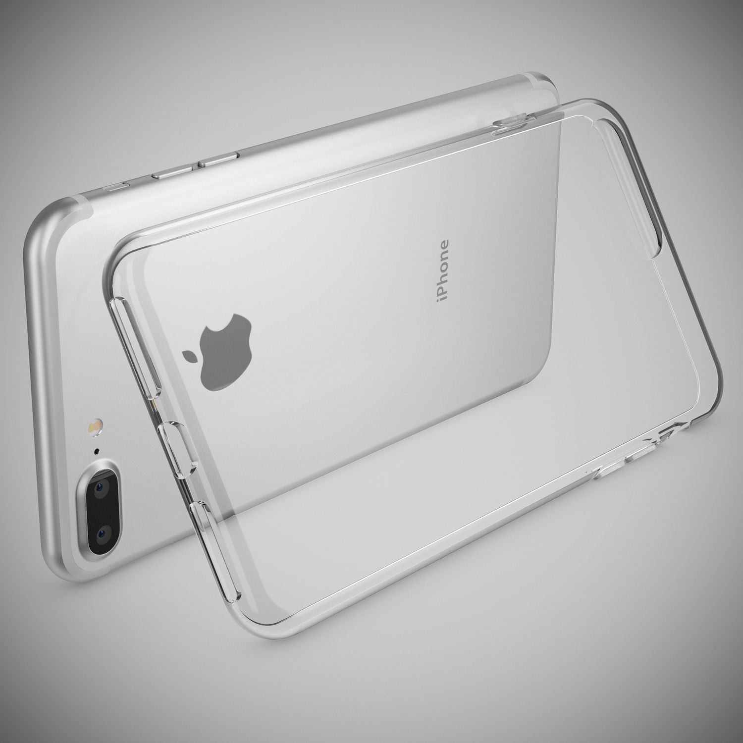 NALIA Klar Plus, iPhone Apple, Backcover, 7 iPhone 8 Transparente Transparent Silikon Hülle, Plus
